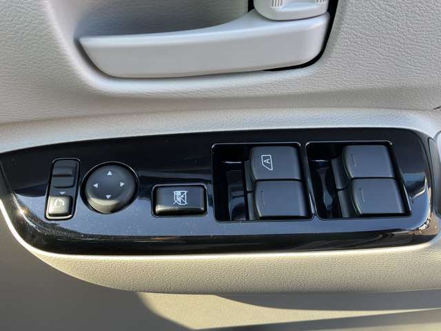 パワーウインドウ（運転席：ワンタッチ、キーオフ後作動、挟み込み防止機構付）です。