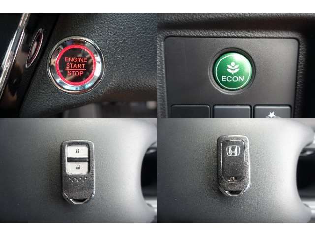 ☆ECONモード☆車全体を低燃費モードに自動制御☆ホンダスマートキー☆ポケットやバックに携帯していればボタン一つで施錠＆解除☆