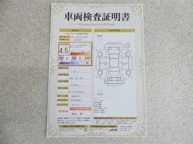 キズの箇所が一目でわかる評価シート付きです