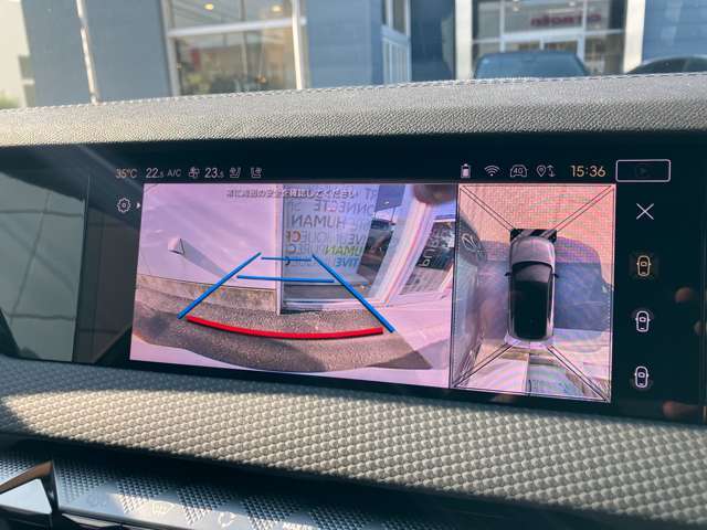 バックカメラと360度カメラで視界良好