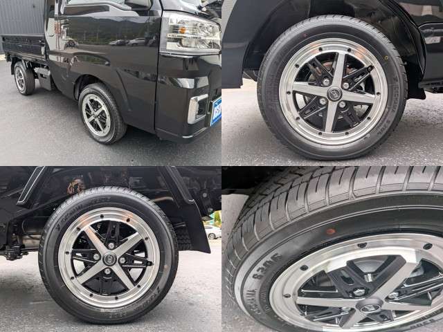 ★　社外ホイールは、ネオクラシカルRXー2　14アルミ　・　YOKOHAMA　S306　格好良くあっています！　※　ブラックリムシルバーポリッシュが良く似合います！　★　155/65R14ラジアルタイヤです！