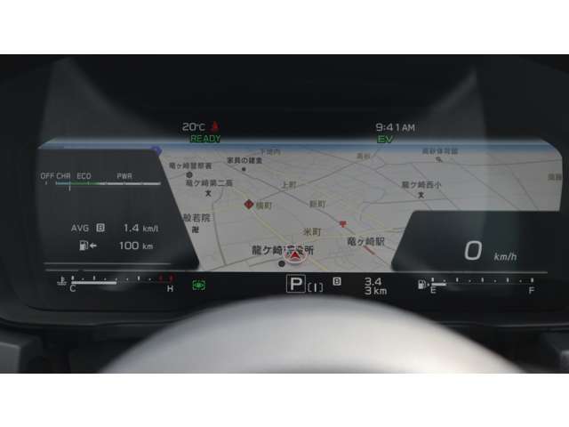 【12.3インチフル液晶メーター】地図画面/ノーマル画面/Eyesight画面の3つのモードのほかAppleCarPlayの地図表示も可能。