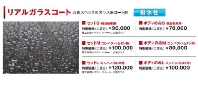 ボディーガラスコーティング/全面ウインド撥水/ホイールコーティング
