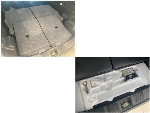 リヤシートを倒すとフルフラットになります。人・荷物に合わせて自由にシートアレンジが出来ます。カンタン操作なのでラクラクアレンジ可能。