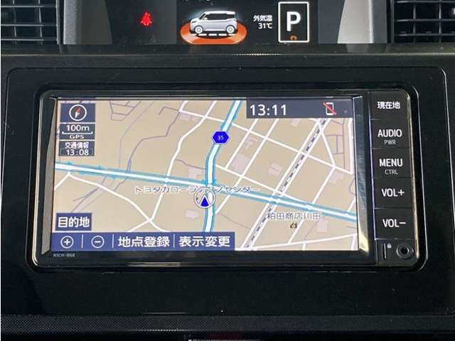 ナビ付きです。目的地を設定すれば、初めての場所でも簡単に行くことが出来ます。