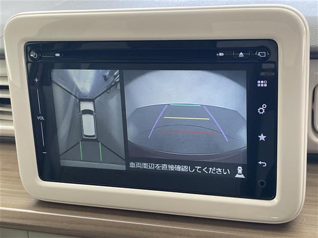 【全周囲カメラ】真上から見たような映像が流れ、便利かつ大変見やすく安全確認もできます！駐車が苦手な方にもオススメな便利機能です！全方位カメラ/パノラミックビューモニター/アラウンドビューモニター