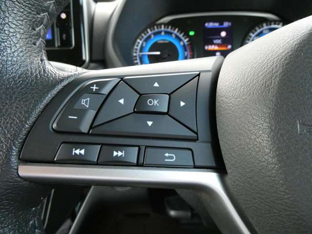 ハンドルスイッチでTVやオーディオの音量や、チャンネル変更、メーター内のディスプレイの表示変更など、運転中に視点移動したりハンドルから手を放さずに操作していただけます！！