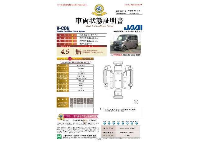 当店に並んでいる展示車には、日本査定協会発行の車両状態証明書をお付けしています。