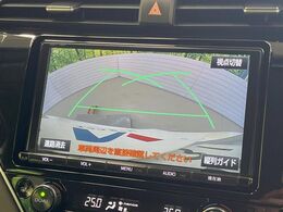 【バックカメラ】駐車時に後方がリアルタイム映像で確認できます。大型商業施設や立体駐車場での駐車時や、夜間のバック時に大活躍！運転スキルに関わらず、今や必須となった装備のひとつです！