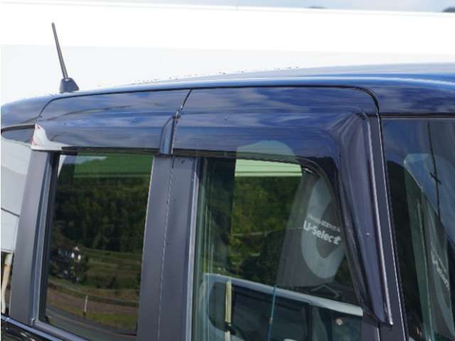 【ドアバイザー】雨の日に少しだけ窓を開けたい。そんな時に便利なドアバイザー付です。