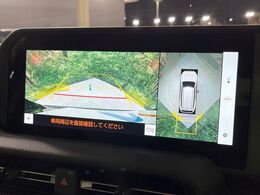 【パノラミックビューモニター】専用のカメラにより、上から見下ろしたような視点で360度クルマの周囲を確認することができます☆死角部分も確認しやすく、狭い場所での切り返しや駐車もスムーズに行えます。
