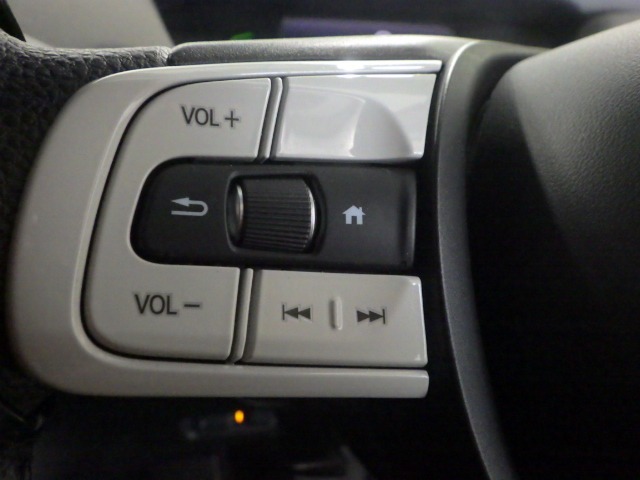 ハンドルにオーディオの操作スイッチが装備されています！視線を前方から外さずハンドルから手を離さずに操作できるのでとっても安全ですね♪