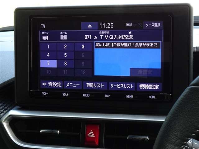 地デジ対応、フルセグデジタルTV放送が視聴できます。