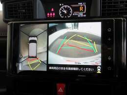 全方位モニターを搭載！車両の前後左右に搭載したカメラにより、クルマを真上から見ているような映像を表示します！運転席から確認しにくい車両周囲の状況を把握できます！ドライバーからの死角を補います♪