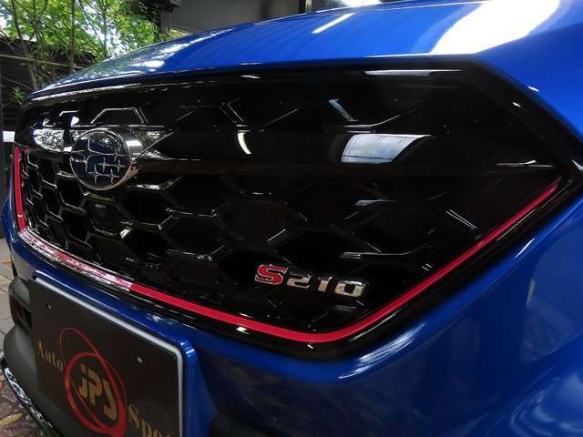 ■STI製S210特別専用フロントグリル（ブラック塗装・チェリーレッドストライプ・S210オーナメントバッジ付き）