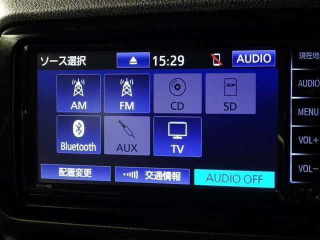 ワンセグTV・CD・Bluetoothも対応でオーディオ機能充実♪