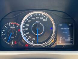 タコメーター付きのメーターです。瞬間燃費や平均燃費、航続可能距離が表示可能で、必要な情報を一目で確認できます。