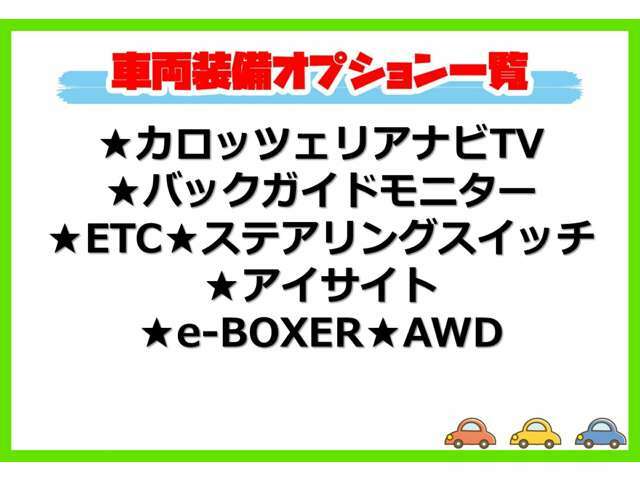 ★オプション装備車★　　車両装備一覧です。