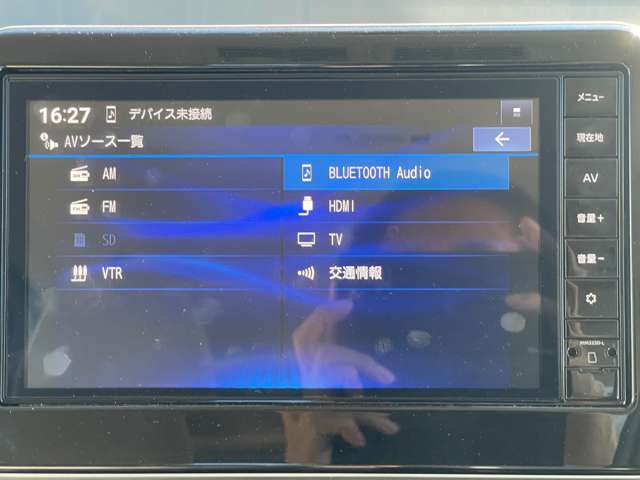 オーディオメニューです。Bluetoothに接続できます。