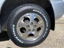 4本新品トーヨータイヤのオープンカントリーAT/EX交換済です！ホワイトレターが特徴的！ホワイトレター出現の瞬間はyoutube「清貴ちゃんねる」をどうぞ！ご覧下さい！