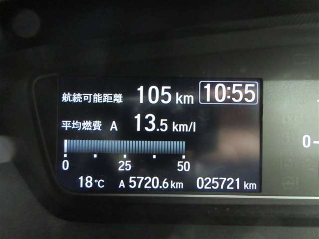 イグニッションONで鮮やかに発光するメーター。