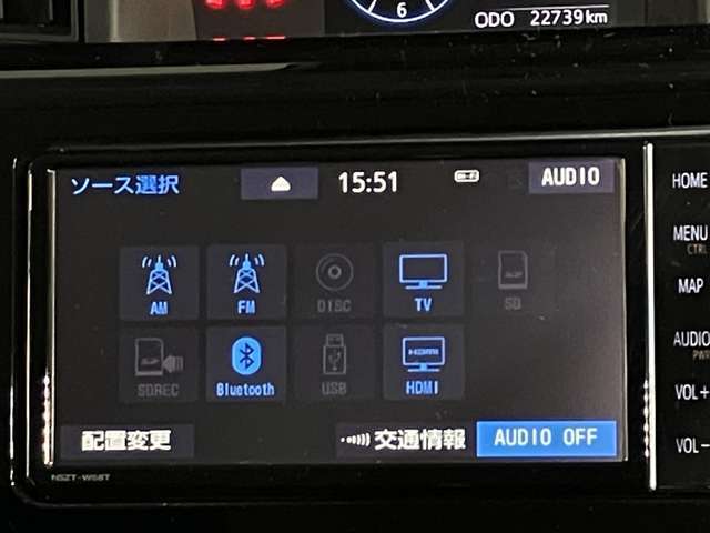 Bluetoothを携帯電話とつなげると好きな音楽が車内でいつでも聴けますよ★HDMIも対応