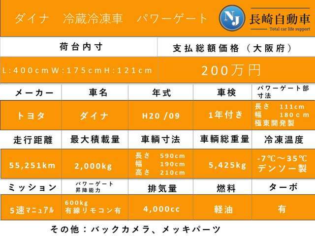 車両の詳細情報です。その他ご不明な点はご連絡下さい♪