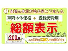 【お支払い総額】には、ご購入時に最低限必要なすべての諸経費が含まれてております。ご安心してお選び下さい♪※お客様のご要望に基づくオプション（ETCセットアップ・コーティングなど）は別途費用が必要です。