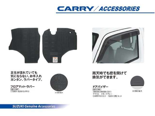 フロアマットとドアバイザーのセットです。