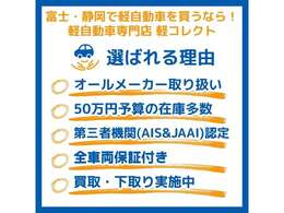 軽自動車100台展示、全車保証付き、修復歴無、走行距離改ざん無