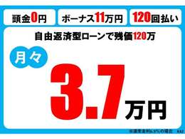 お得に乗り出せるプランをご提案しております！こちらは金利6.9％でのお支払いプランです。当店ではさらに低金利でのご利用プランもご提案しております！