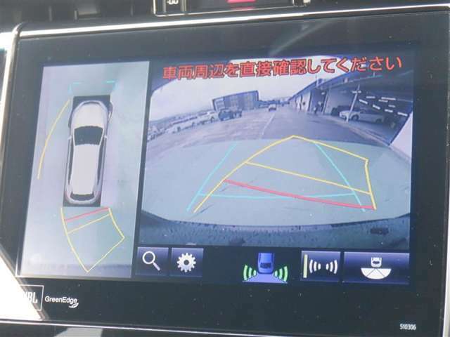 4つのカメラでクルマの真上にカメラがあるような映像をモニター画面に表示します。クルマの周囲の状況を一目で把握できるので、駐車などの時に大きな助けになります。