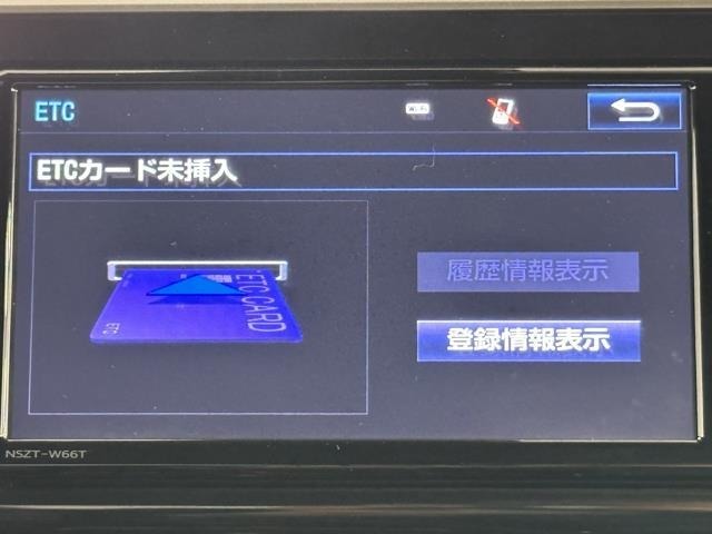 ナビ画面に連動したETCを装備しています。　過去に利用した利用料金も一目で分かって、とっても便利です。　ETCの抜き忘れ、挿し忘れも警告してくれるので安心ですね。