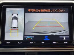 【パノラミックビューモニター】クルマを真上から見下ろした視点で駐車をサポートします！クルマの斜め後ろや真横など、いち早く障害物に気が付くことができます。