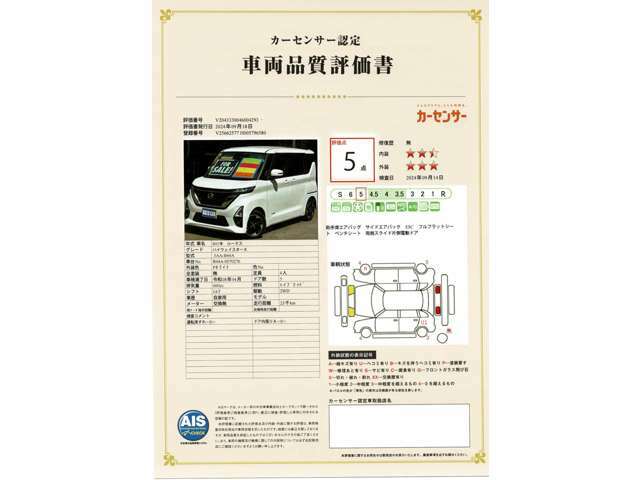 ★カーセンサー認定中古車です★車両の品質がわかります(*^^*)　車両の外装・内装の状態を査定のプロがチェックしてある車両になります！！安心してお選びする事ができます(*^^*)