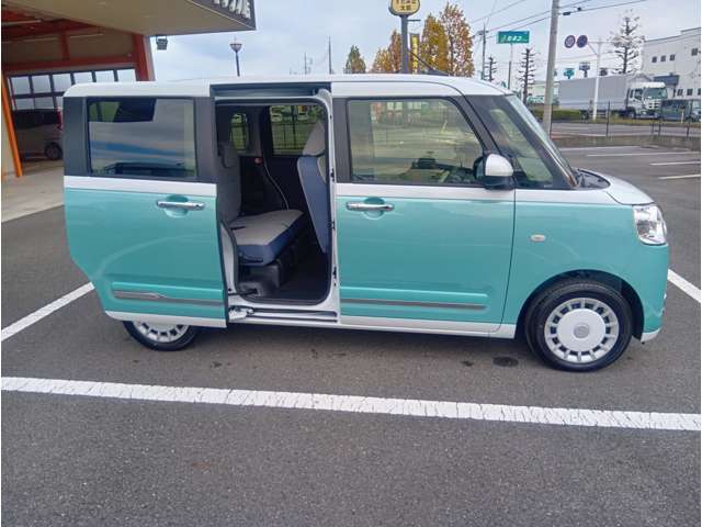 スイッチひとつでスライドドアが自動解錠、自動オープン。（両側電動スライドドア）