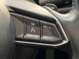 【クルーズコントロール】高速道路もラクラク走行。アクセルを離しても一定速度で走行ができ、長距離運転時の負担を軽減！加速・減速も簡単なスイッチ操作で調整できます。