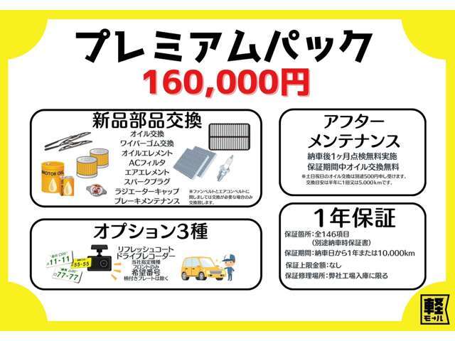 消耗部品を除いた車の中心となる箇所を1年間保証！！エンジン・ミッション・ブレーキ・ハイブリッド機構を保証します！！