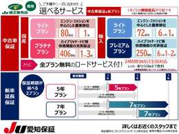 通常はライトプラン（80部位）ですが、お車によっては追加料金をお支払いいただいてプラチナプラン（406部位）＋1～3年間の保証にグレードアップするこことも可能です。詳細はスタッフにお尋ね下さい。
