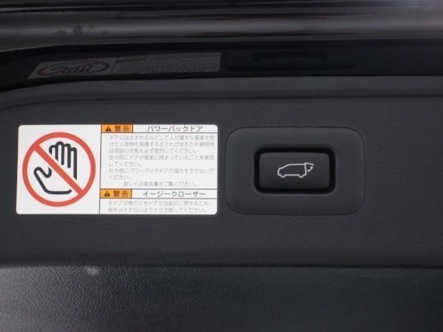 パワーバックドア(挟み込み防止機能付)を装備しています。操作はスマートキー、オーバーヘッドコンソール部、バックドア内側下部の各スイッチで行えます。