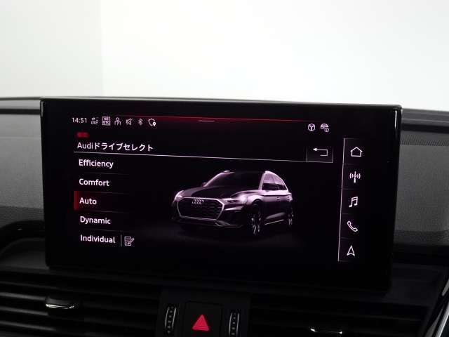 一台であらゆるシーンを楽しめるアウディドライブセレクトが装備されています。ドライバーの好みに合わせてセッティングをしてみては？