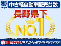 ロイヤルカーステーションは軽中古車販売台数「長野県下NO1」に輝きました！長野県で選ばれているお店です♪