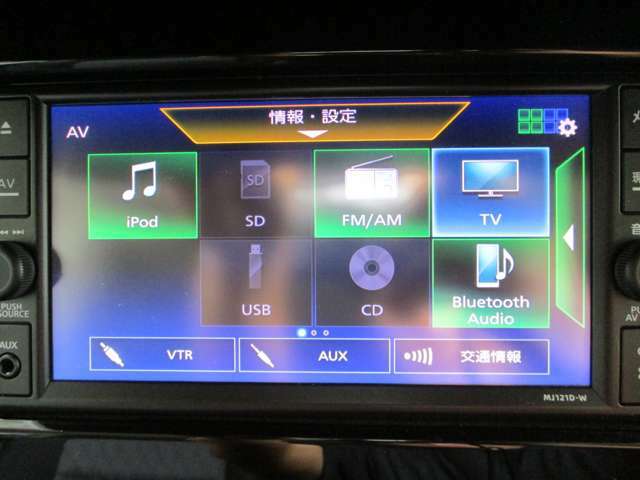 ■フルセグTV/CD/AM/FM/SD/Bluetooth-Audio/AUX。