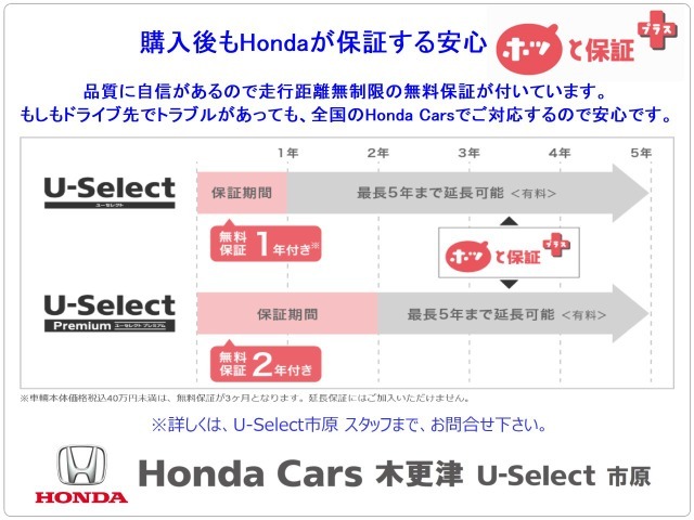 無料1ヶ月点検付き☆延長保証にご加入の場合は無料6ヶ月点検も実施します！（遠方の方は最寄りのHonda販売店で受けられます。）