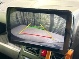 【バックカメラ】駐車時に後方がリアルタイム映像で確認できます。大型商業施設や立体駐車場での駐車時や、夜間のバック時に大活躍！運転スキルに関わらず、今や必須となった装備のひとつです！