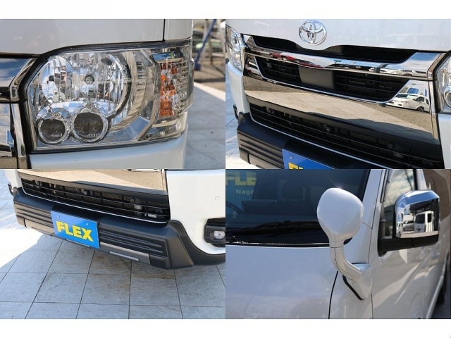 LEDヘッドランプ、ダークプライムII専用ダークメッキグリル、Tフォースフロントスポイラー、ガッツミラーボディ同色塗装！