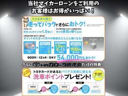 当社マイカーローンをご利用のお客様には「トヨタカード」をお勧めいたします！「使ってバック」でポイントがお得に！点検のたびに洗車ポイントがもらえる！この機会におトクをゲットしましょう！