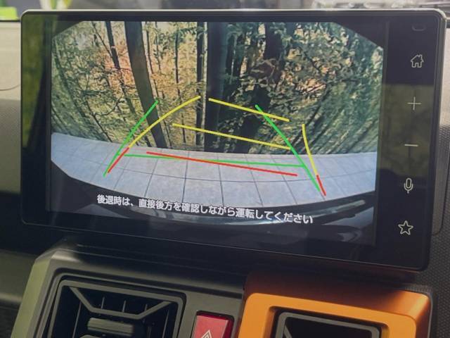 【バックカメラ】駐車時に後方がリアルタイム映像で確認できます。大型商業施設や立体駐車場での駐車時や、夜間のバック時に大活躍！運転スキルに関わらず、今や必須となった装備のひとつです！