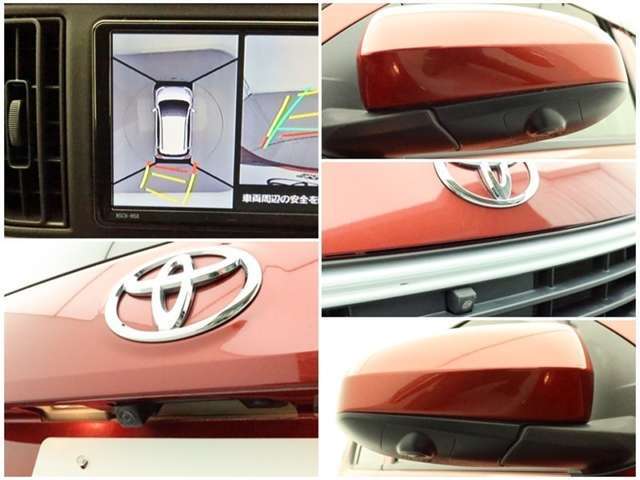 フロントモニター・サイドモニター・バックモニターを使用し、車を上から見たような画像が表示されますので、安心してお車の駐車が出来ますよ。尚、駐車時には必ず、お客様の目視にて駐車をお願い致します。