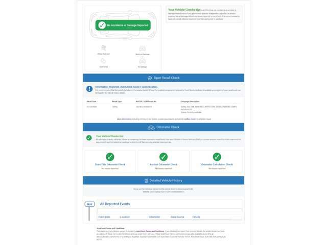 CAR FAX＆AUTO CHECKレポート確認済み！アメリカでの走行履歴が無いことが確認できます。